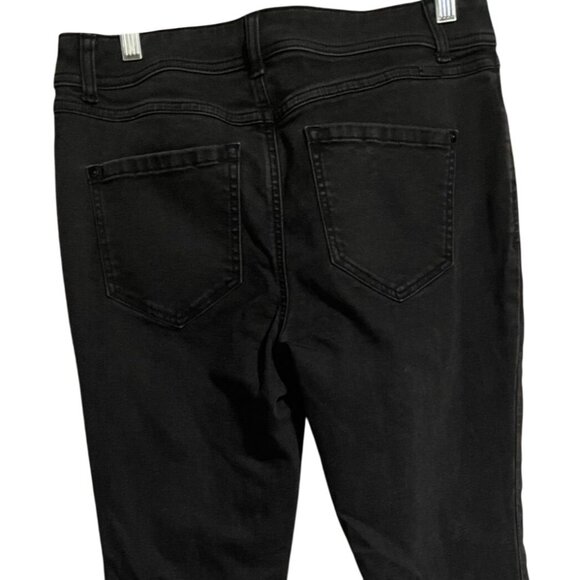 INC Black Button Fly Slit Front Black Jeans Womens Size 30 waist 30x31 - Picture 6 of 6